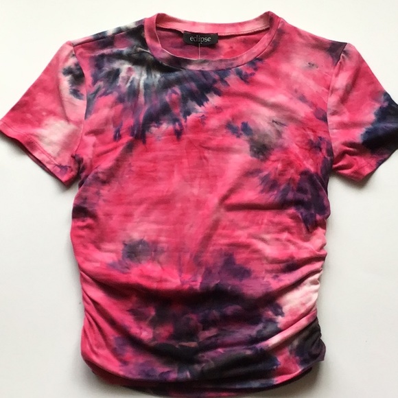 Tie Dye Tee Ruched Sides - Picture 6 of 12